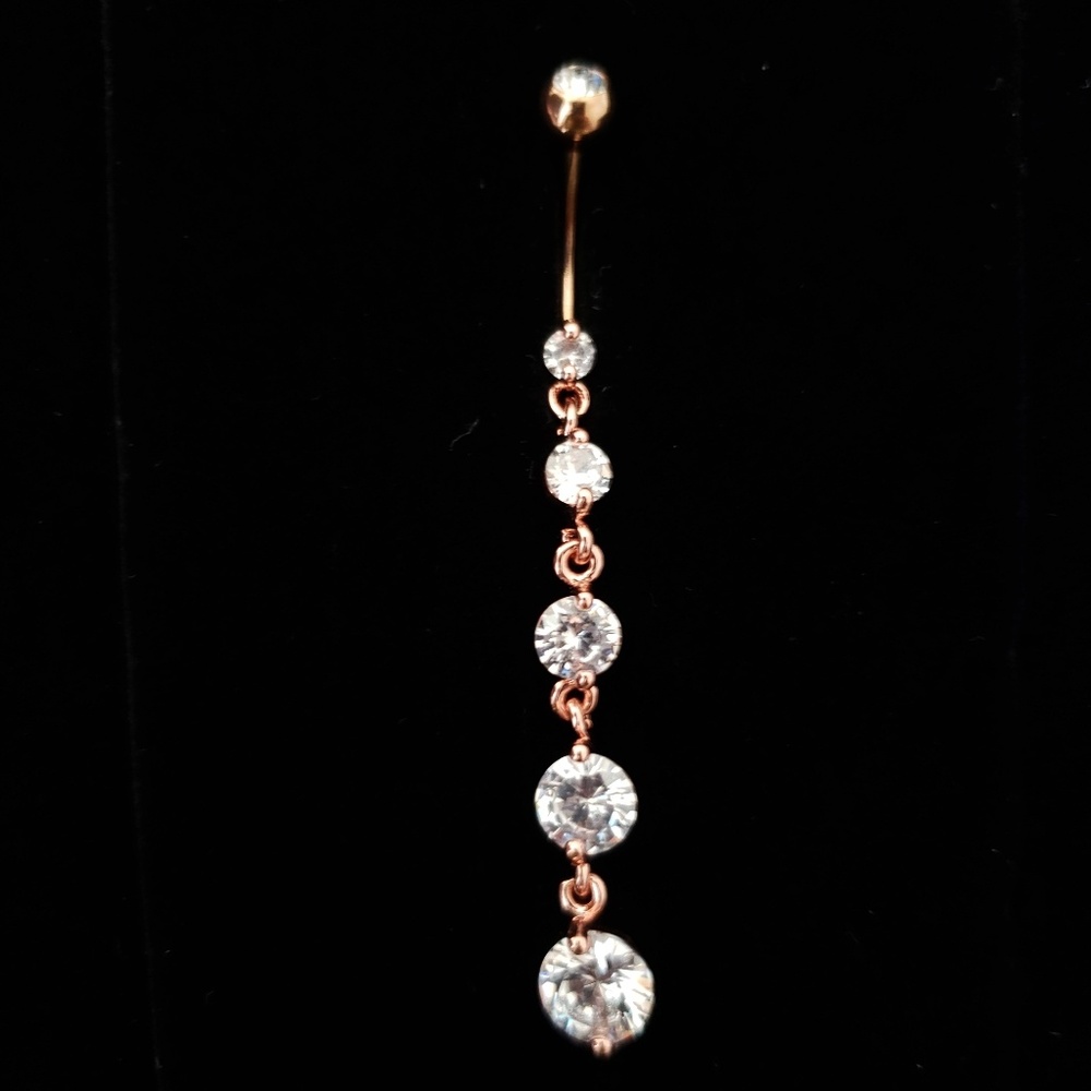 Rose Gold Dangle Belly Ring